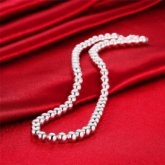 Zenithéa – Collier argenté perlé creux pour femme