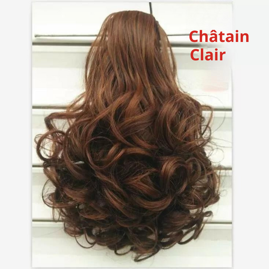 Boucles Instantanées – Queue-de-Cheval Bouclée Courte à Pince | Volume Naturel & Effet Chic