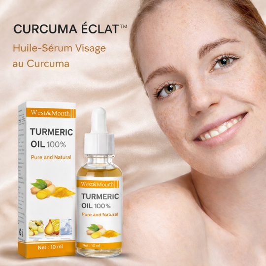 ✨ CURCUMA ÉCLAT™ – Huile-Sérum Visage au Curcuma 10 ml | Éclat & Peau Lissée | Nathy Boutiques