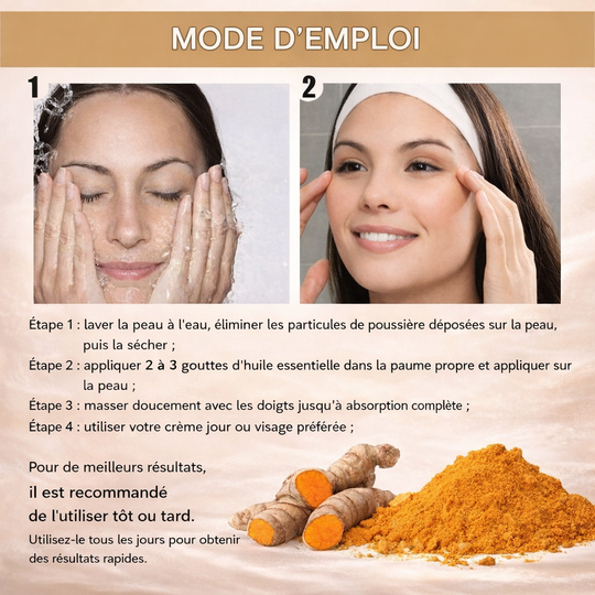 ✨ CURCUMA ÉCLAT™ – Huile-Sérum Visage au Curcuma 10 ml | Éclat & Peau Lissée | Nathy Boutiques