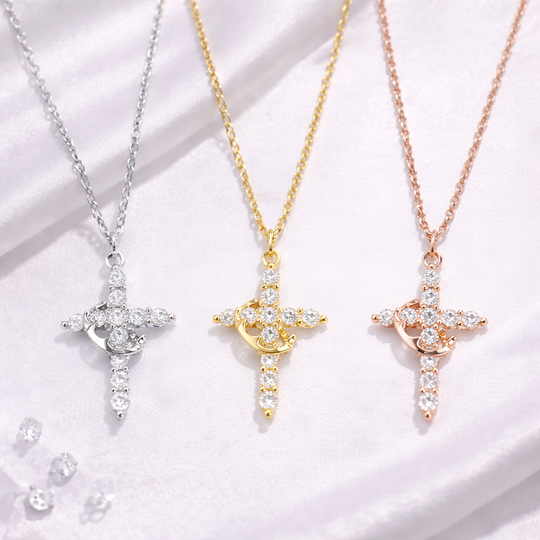 Célestia™ – Collier croix couronne en Y | Nathy Boutiques