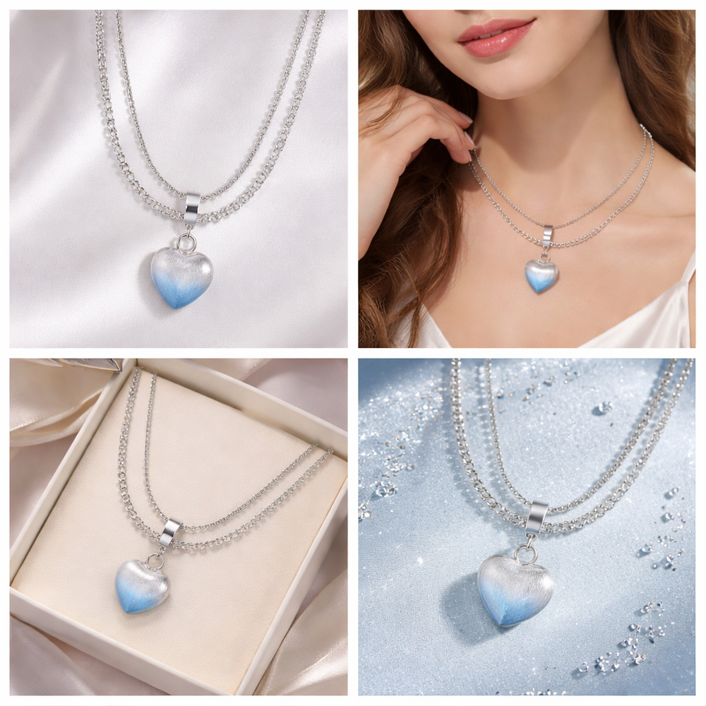💖 Collier Double Cœur Brillant™ | Nathy Boutiques
