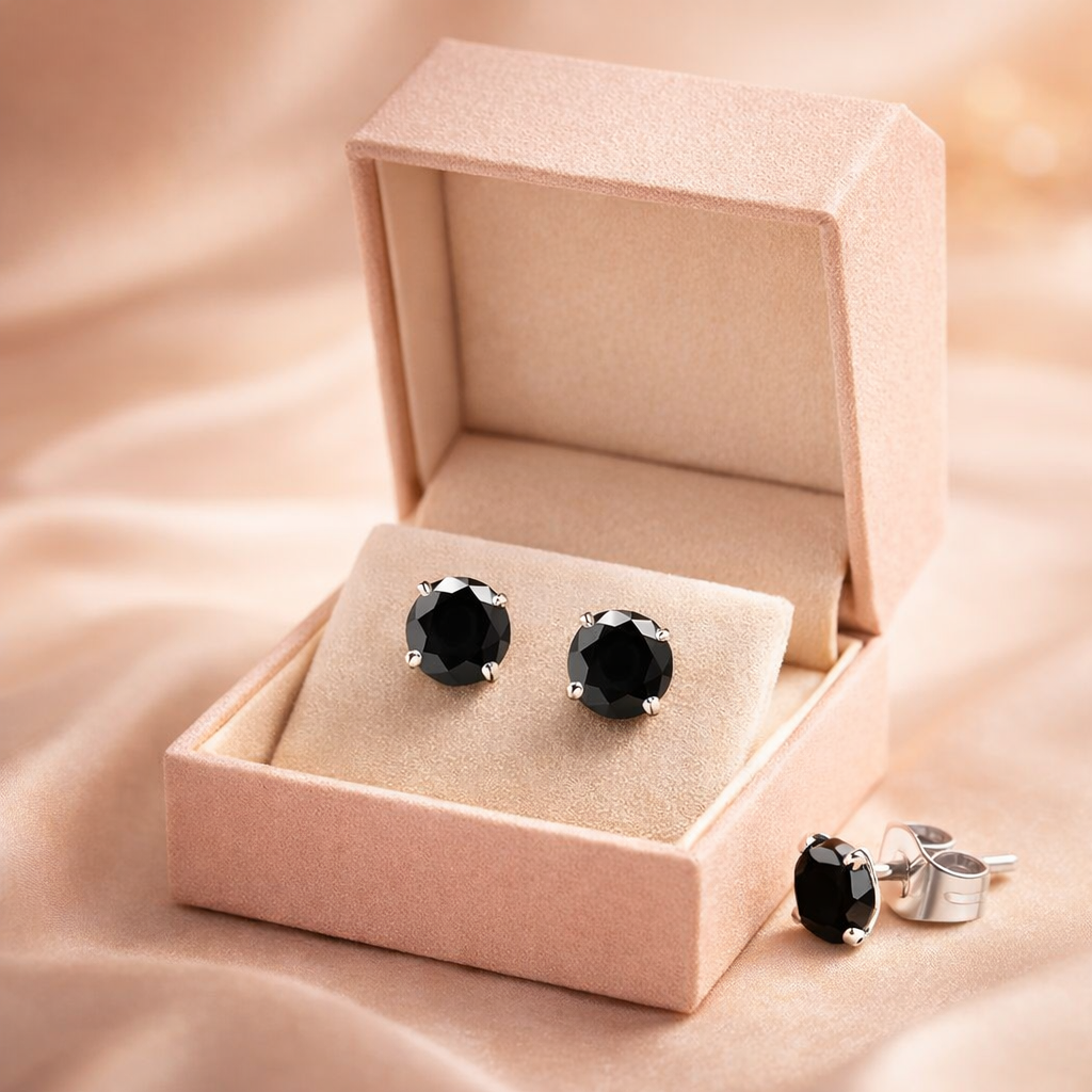 Diamora™ – Boucles d’oreilles en diamants noirs et or blanc 14K | Nathy Boutiques