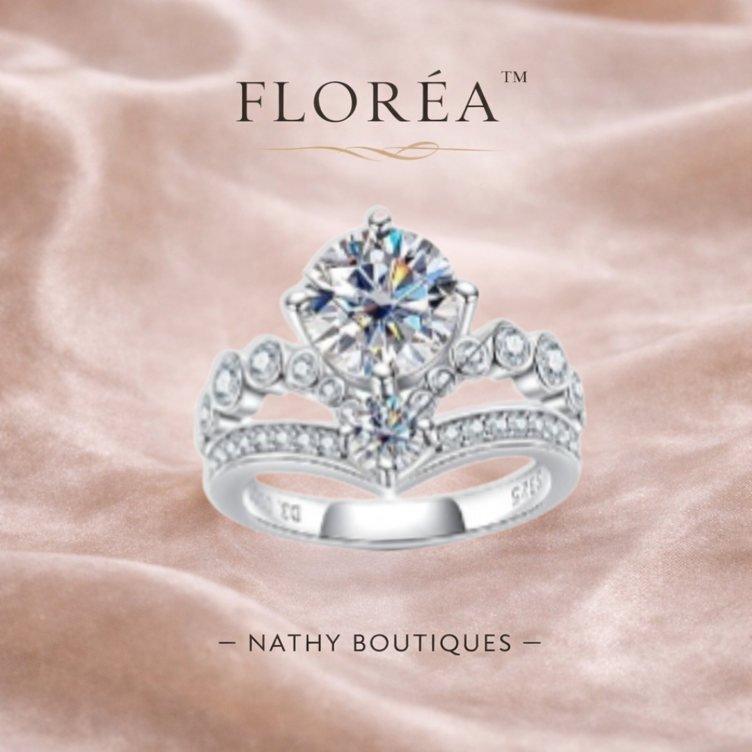 ✨ FLORÉA™ – Bague en argent sterling et moissanite | Nathy Boutiques