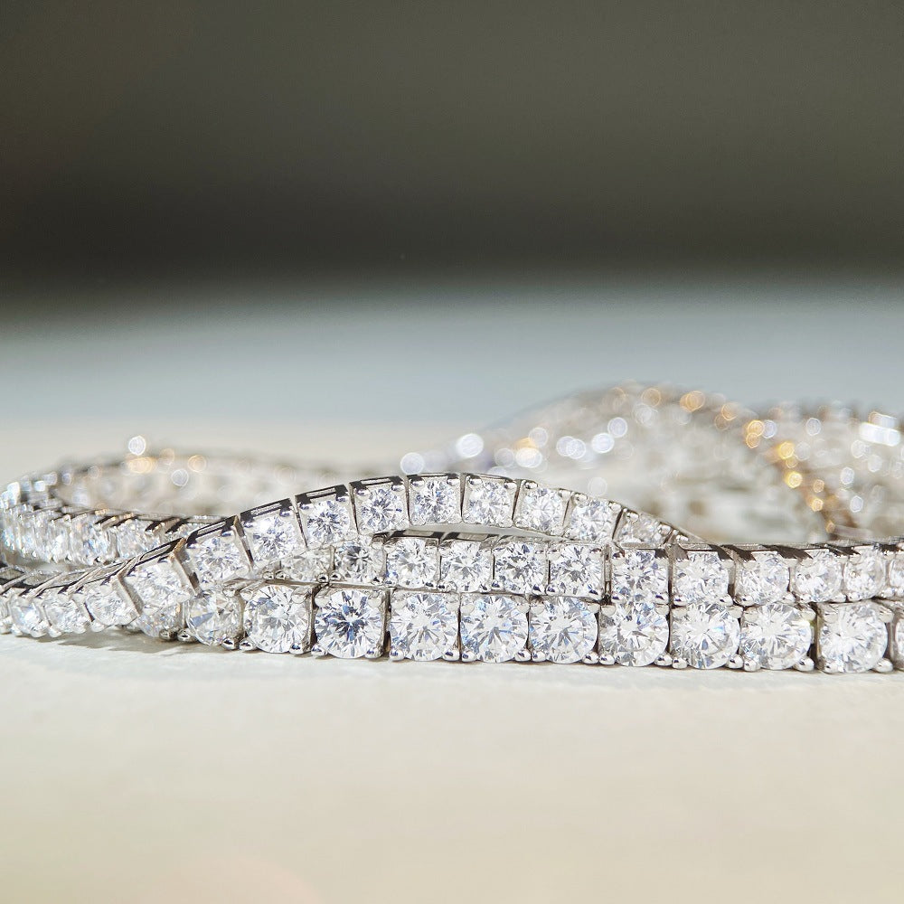 ✨ LUXÉRIA™ – Bracelet Tennis en argent sterling & moissanite | Nathy Boutiques