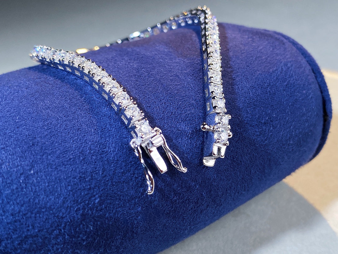 ✨ LUXÉRIA™ – Bracelet Tennis en argent sterling & moissanite | Nathy Boutiques