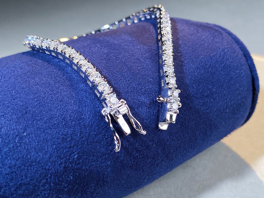 ✨ LUXÉRIA™ – Bracelet Tennis en argent sterling & moissanite | Nathy Boutiques