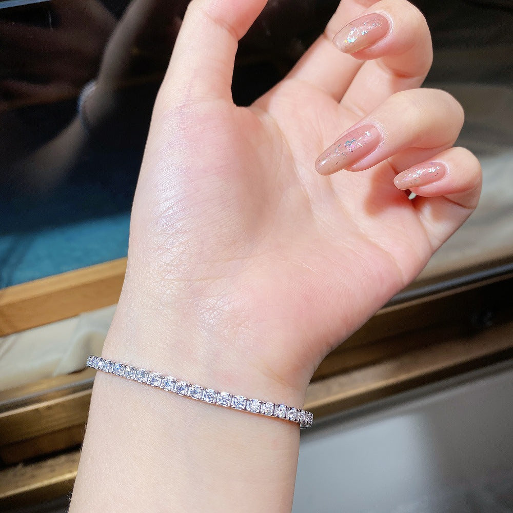 ✨ LUXÉRIA™ – Bracelet Tennis en argent sterling & moissanite | Nathy Boutiques