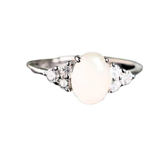 LUNÉRIA™ – Bague ajustable en pierre de lune, argent 925 | Nathy Boutiques