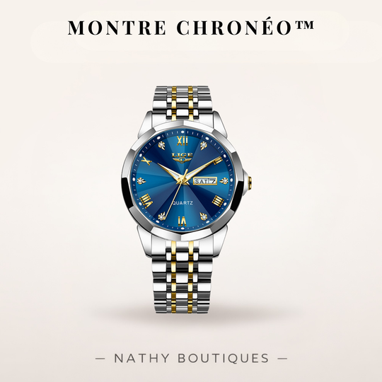 CHRONÉO™ – Montre homme double calendrier étanche en acier inoxydable | Nathy Boutiques