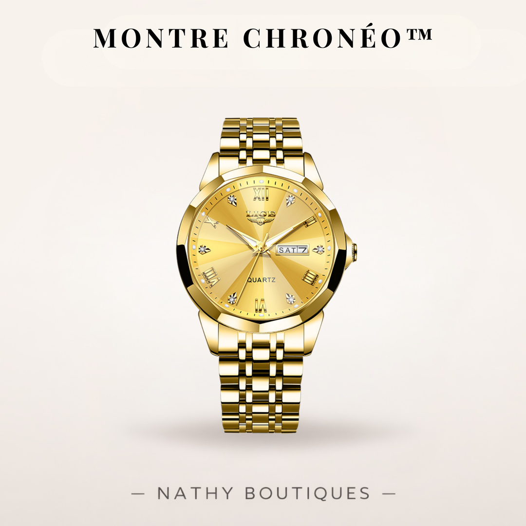 CHRONÉO™ – Montre homme double calendrier étanche en acier inoxydable | Nathy Boutiques