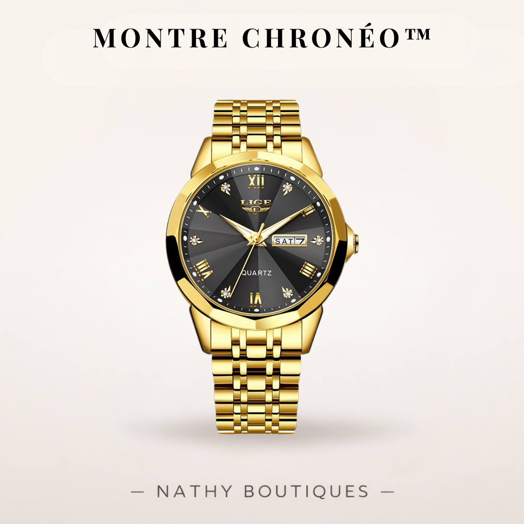 CHRONÉO™ – Montre homme double calendrier étanche en acier inoxydable | Nathy Boutiques