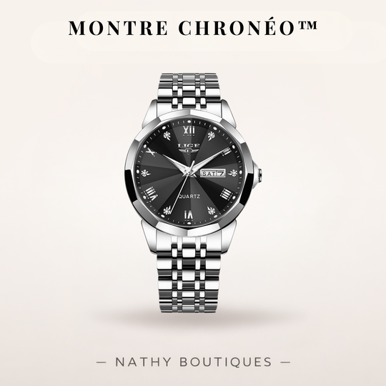 CHRONÉO™ – Montre homme double calendrier étanche en acier inoxydable | Nathy Boutiques