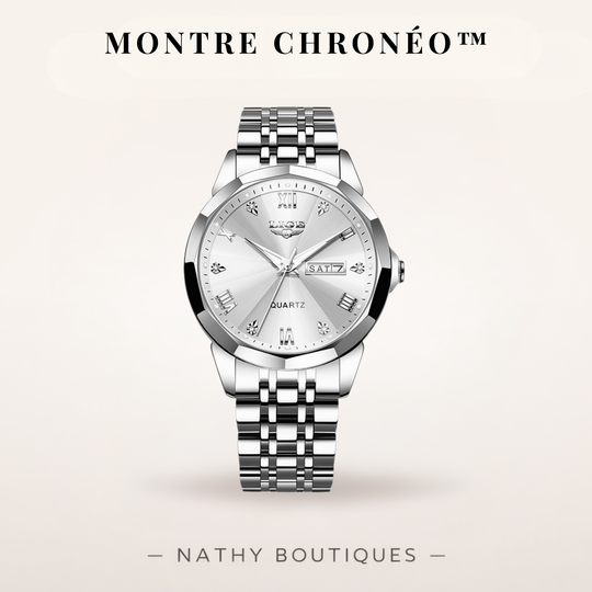 CHRONÉO™ – Montre homme double calendrier étanche en acier inoxydable | Nathy Boutiques