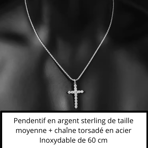 ✝️ Croix Argentée Classique™ – Collier S925 Mixte Style Urbain | Nathy Boutiques