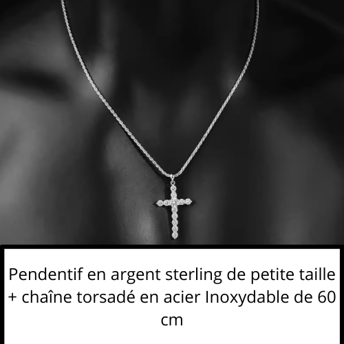 ✝️ Croix Argentée Classique™ – Collier S925 Mixte Style Urbain | Nathy Boutiques