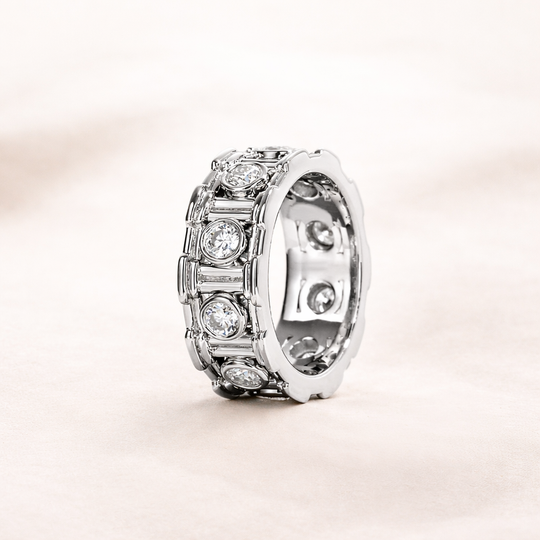 ✨ ROMÉA™ – Bague géométrique en argent sterling et moissanite | Nathy Boutiques