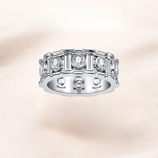 ✨ ROMÉA™ – Bague géométrique en argent sterling et moissanite | Nathy Boutiques