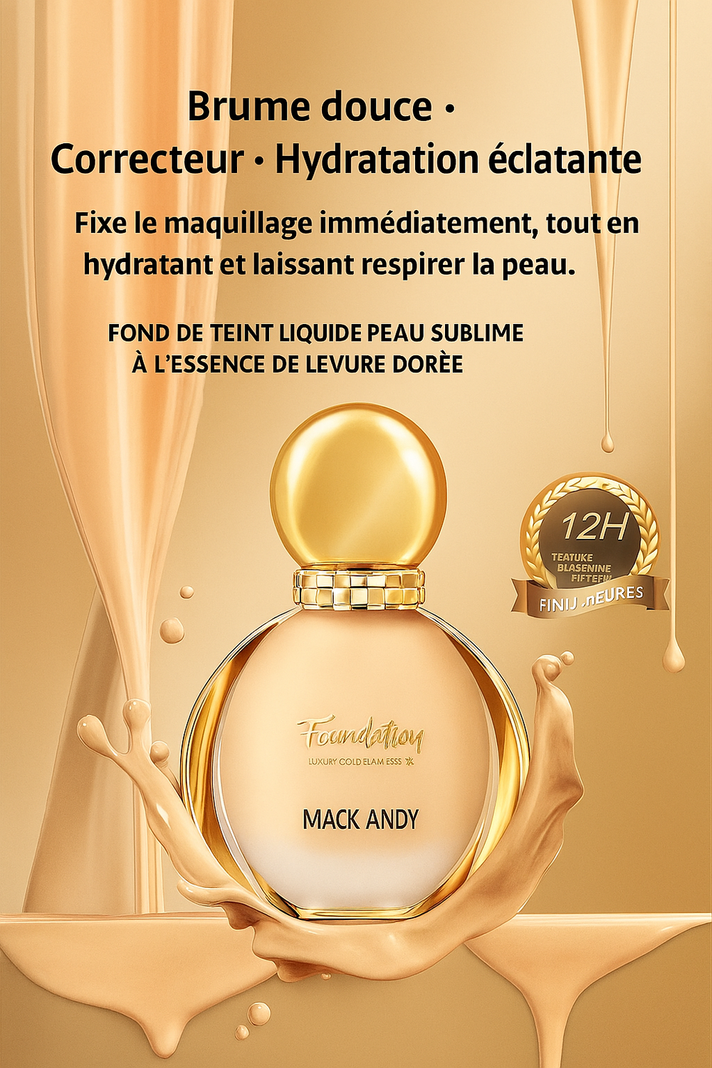 VELOURS – Fond de Teint Liquide 3-en-1, Unifie • Hydrate • Lumière