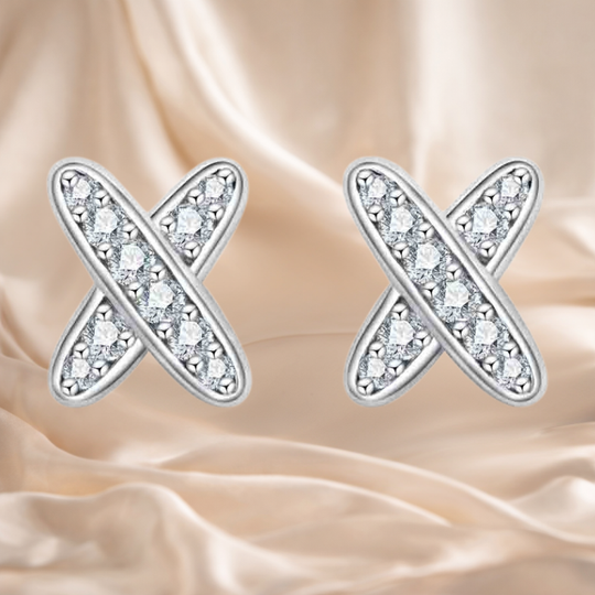 ✨ Xavéna™ – Boucles d’oreilles croisées argentées | Nathy Boutiques