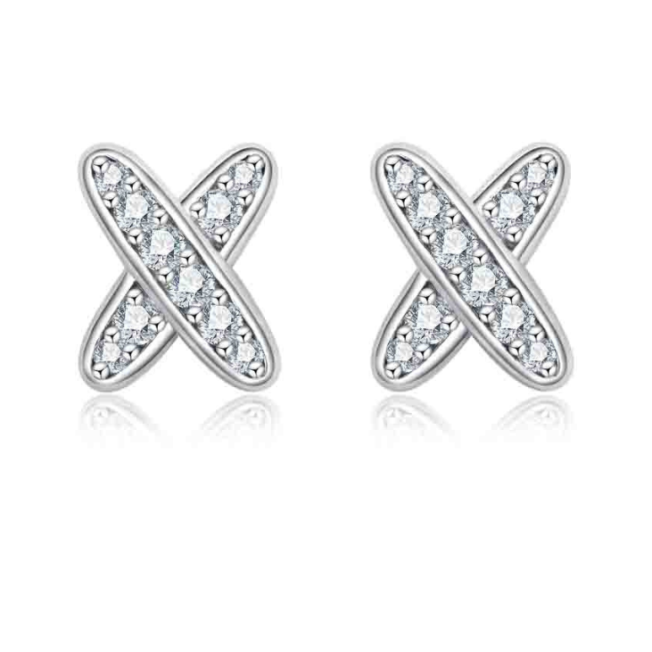 ✨ Xavéna™ – Boucles d’oreilles croisées argentées | Nathy Boutiques