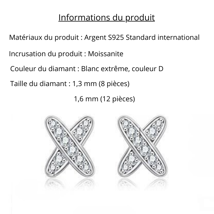 ✨ Xavéna™ – Boucles d’oreilles croisées argentées | Nathy Boutiques