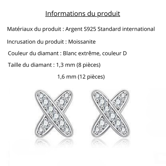 ✨ Xavéna™ – Boucles d’oreilles croisées argentées | Nathy Boutiques